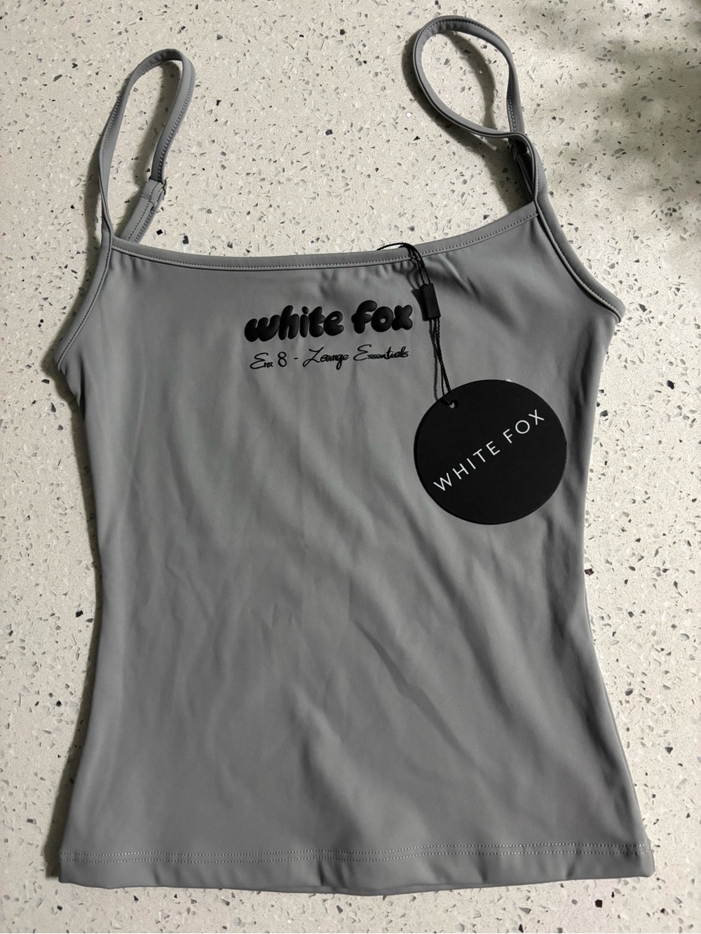 White Fox Grey Slim Cami Tank Top NWT